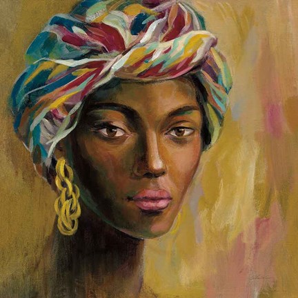 Framed African Face I Print
