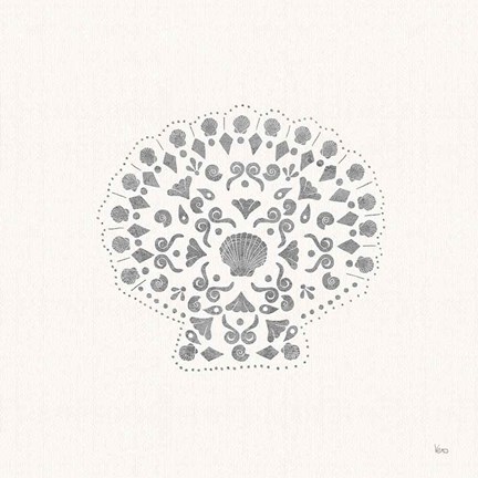 Framed Sea Charms III no Words Silver Print