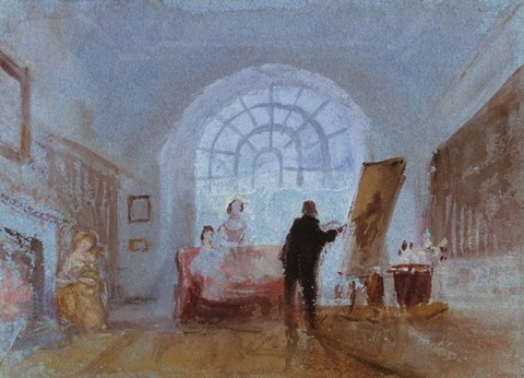 Framed Artist Working at an Easel, 1828 Print