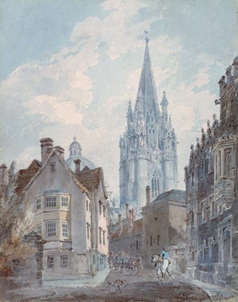 Framed Oxford: St Marys from Oriel Lane, 1792-1793 Print