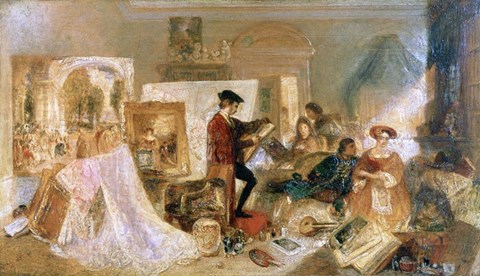 Framed Watteau Study by Fresnoys Rules, 1831 Print