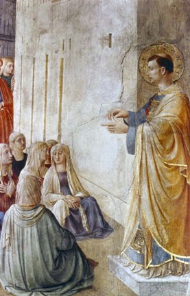 Framed St Stephen Preaching (detail), Mid 15th Century Print