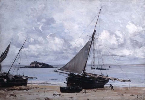 Framed Beached Boats at St Jean, 1884 Print