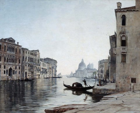 Framed Gondola on the Grand Canal, 1892 Print