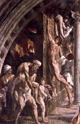 Framed Fire in the Borgo (detail), 1514 Print
