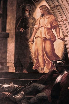 Framed Liberation of St Peter detail, 1514 Print