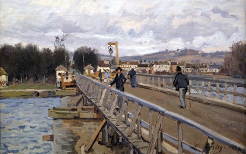Framed Foot Bridge at Argenteuil, 1872 Print