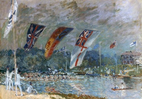 Framed Regatta at Molesey, 1874 Print