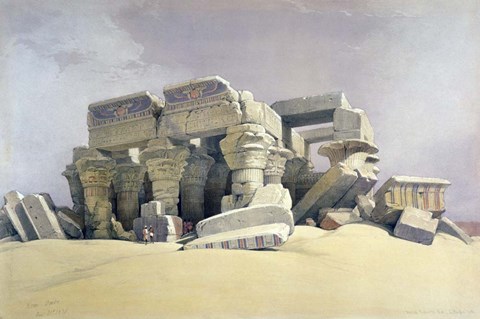 Framed Ruins of the Temple of Kom Ombo, 19th century Print
