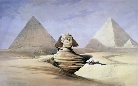 Framed Great Sphinx and Pyramids at Giza, 1838-1839 Print