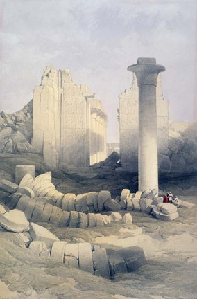 Framed Dromos or Central Hall of the Great Temple of Amun, Karnak, 19th century Print