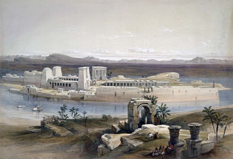 Framed General View of the Island of Philae, Nubia, 1838 Print
