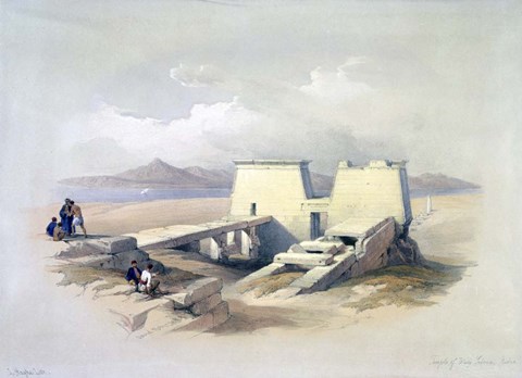 Framed Temple of Wady Saboua, Nubia, 19th century Print