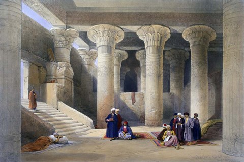 Framed Interior of the Temple at Esna, Upper Egypt, 1838 Print