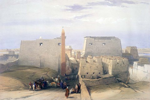 Framed Grand Entrance to the Temple of Luxor, 19th century Print