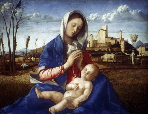 Framed Madonna of the Meadow, c1500 Print