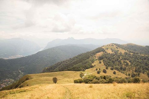 Framed Grassy Hills and Mountains Print