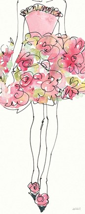 Framed Floral Fashion Shoulders I Pink Print