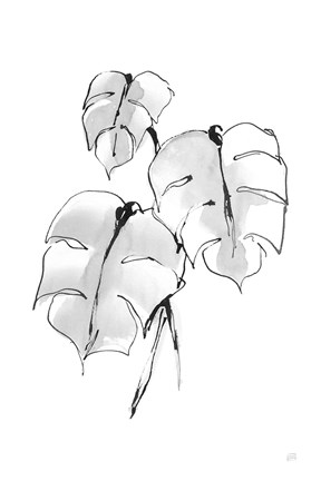 Framed Wash Split Leaf I Print