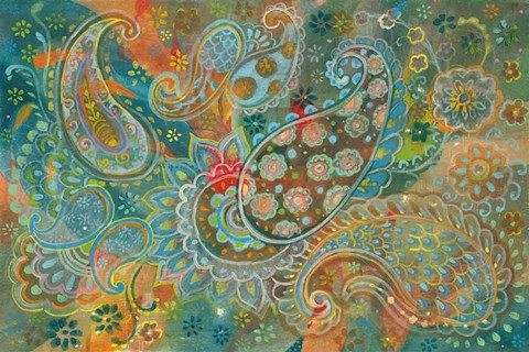 Framed Floral Paisley Print