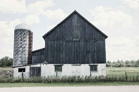 Framed Weathered III Navy Print