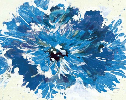 Framed Color in Bloom Blue Print