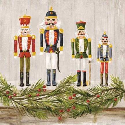 Framed Nutcrackers on a Mantel Print