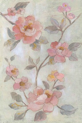 Framed Romantic Spring Flowers I Print