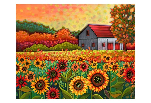 Framed Bright Sunflower Day Print