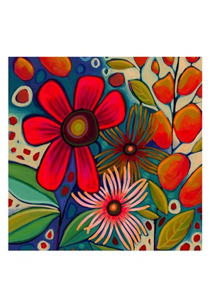 Framed Floral Gala I Print