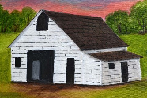 Framed White Barn 3 Print