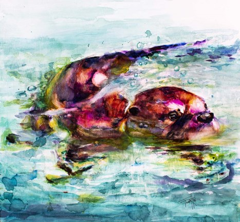 Framed Water Otter Print