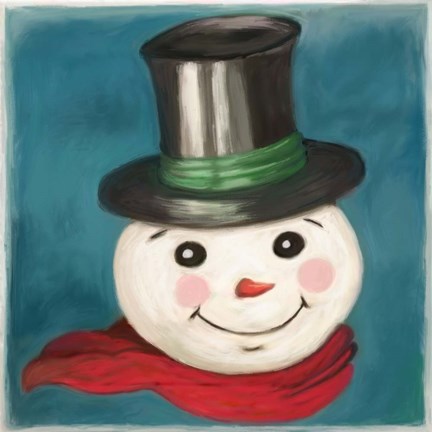 Framed Happy Snowman Print