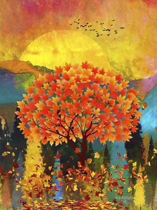 Framed Autumn Sunset Print