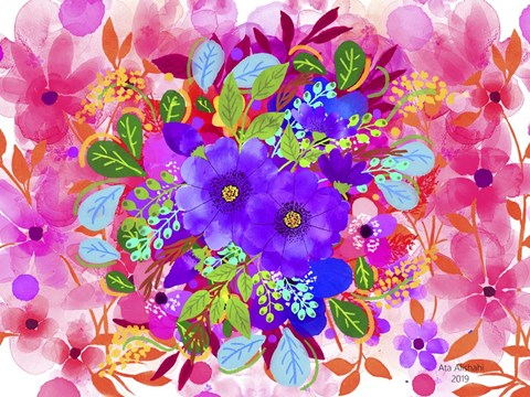 Framed Flowers P19 Print