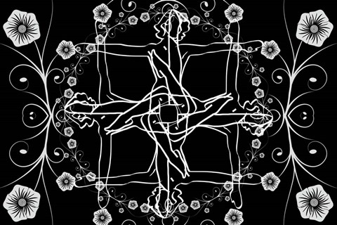 Framed White in Black Print