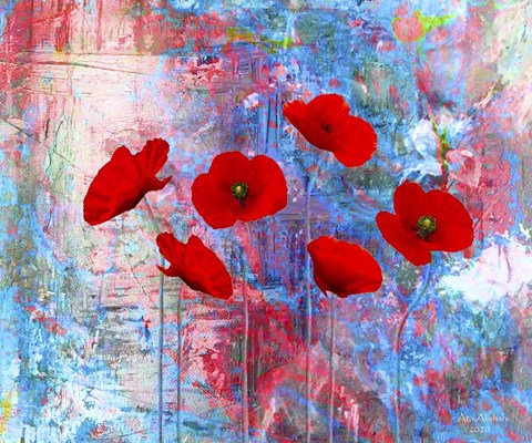 Framed Poppy Flowers Print