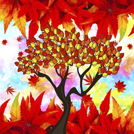 Framed Red Autumn Print