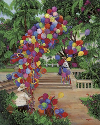 Framed Balloon Men Print