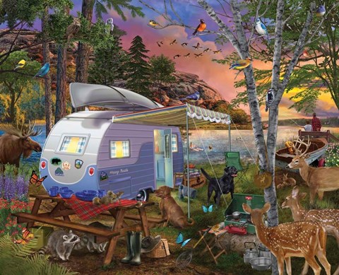 Framed Camp Site Watch Dogs Print