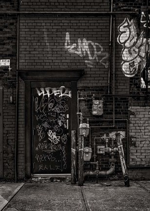 Framed Alleyway Pipes No 4 Print