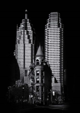 Framed Gooderham Flatiron Building And Toronto Downtown No 2 Print