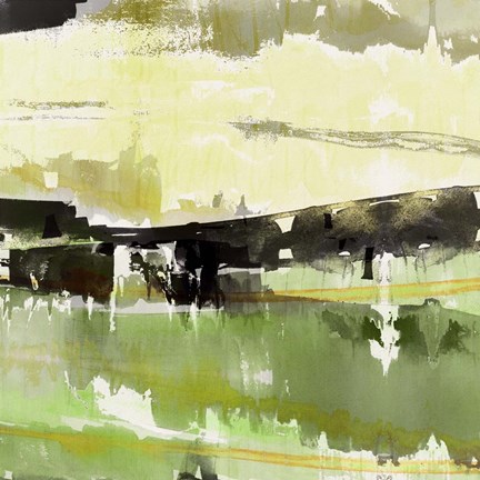 Framed Watercolor Landscape Green Print