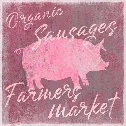 Framed Farmers Market Pig Print