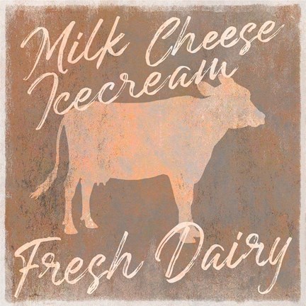 Framed Fresh Dairy Cow Print