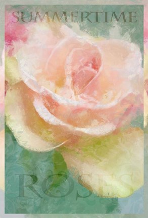 Framed Summertime Roses I Print