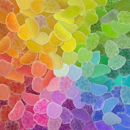Framed Rainbow Candy Pile Print