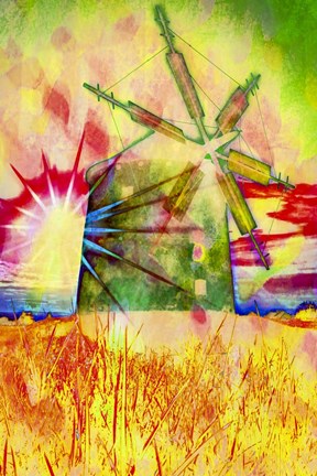 Framed Windmill 5 Print