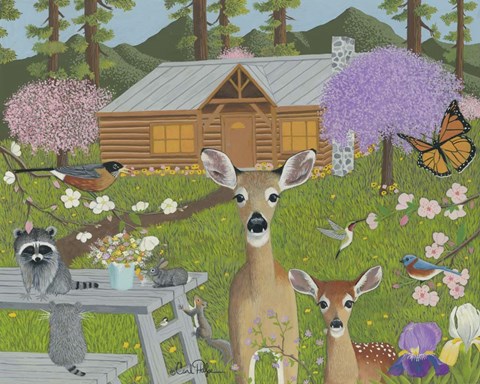 Framed Cabin Scene Print