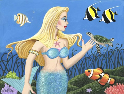 Framed Mermaid the Beautiful Print